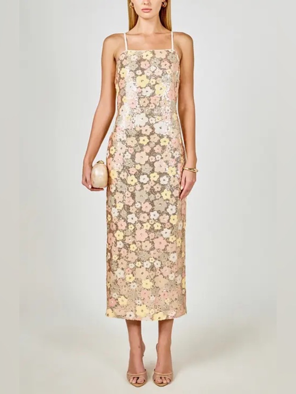 Endless Rose Floral Midi Slip Dress in Pink, Yellow, Cream